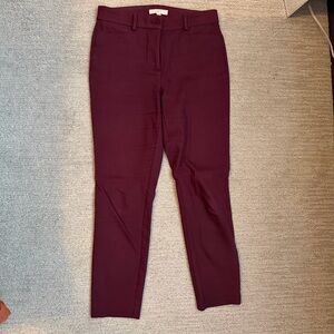 LOFT Burgundy Ankle Pants